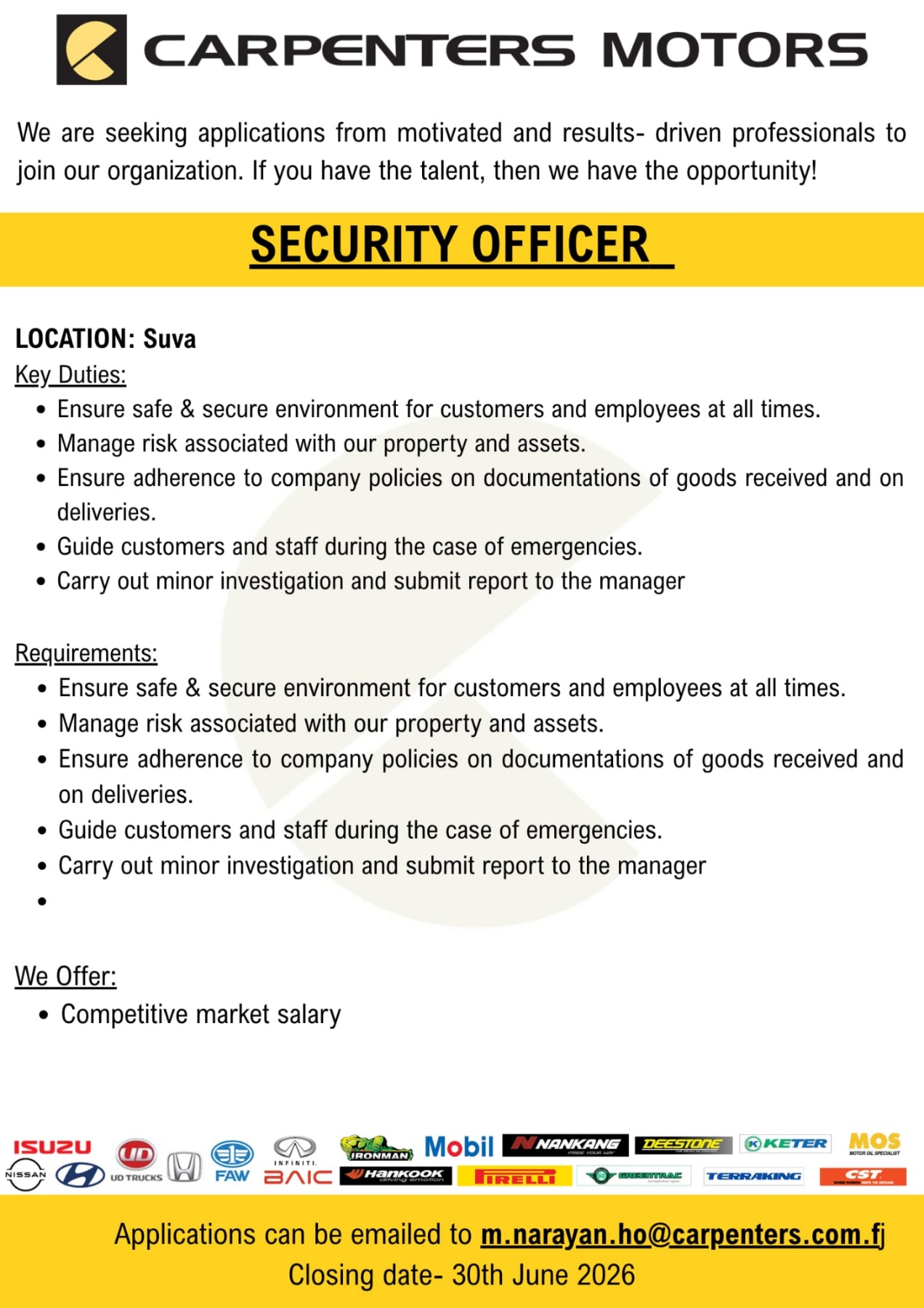 Original job ad
