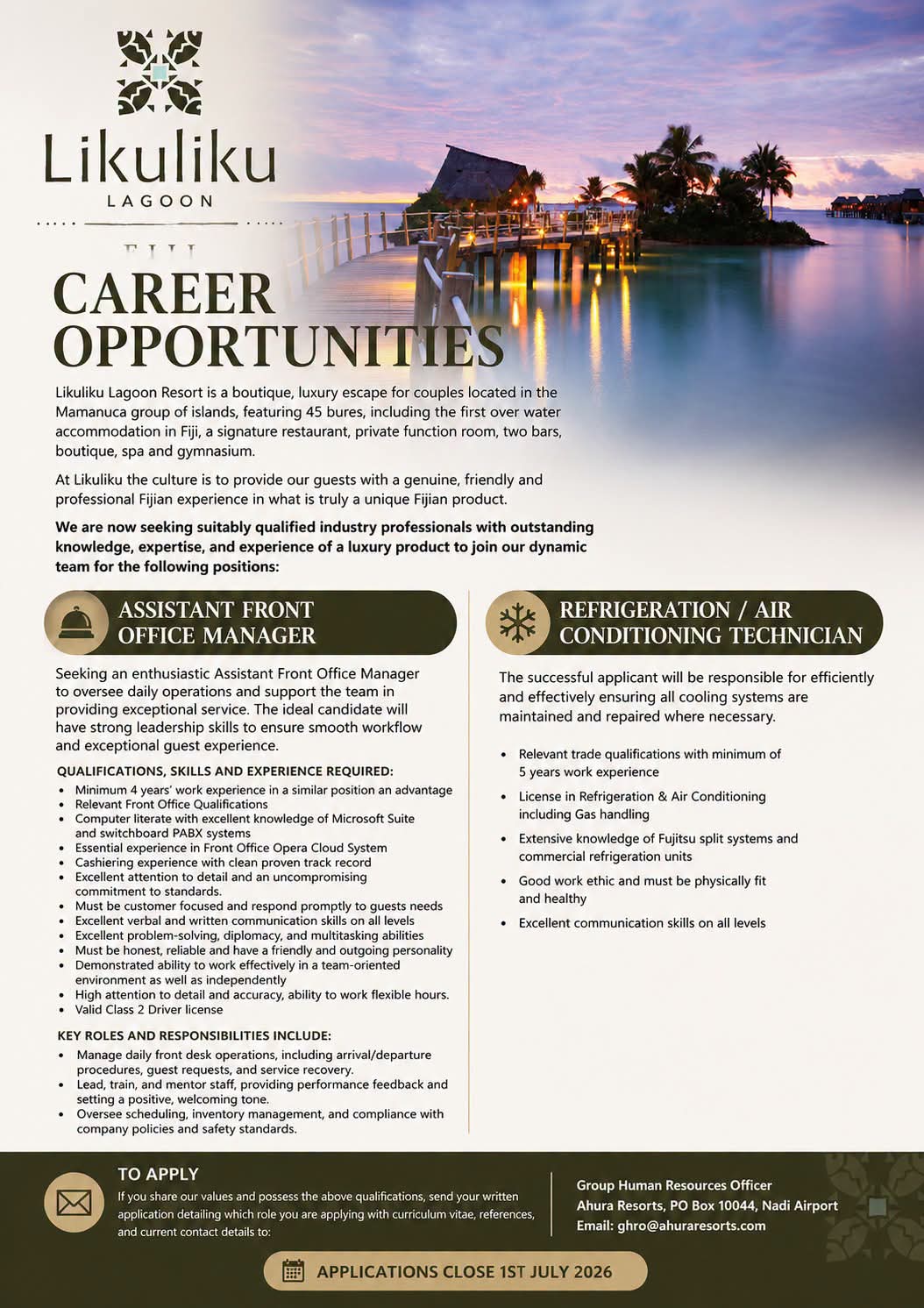 Original job ad
