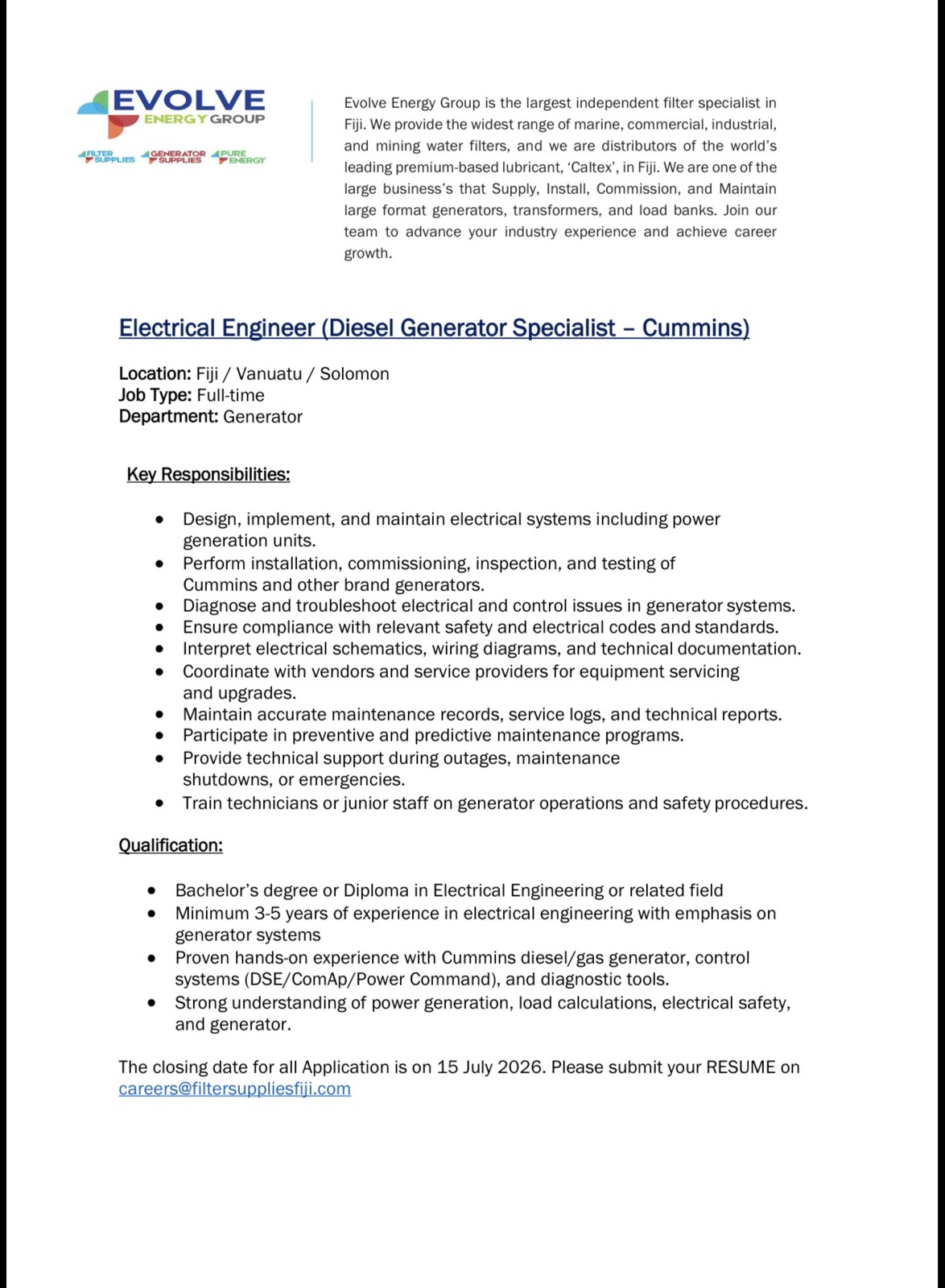 Original job ad
