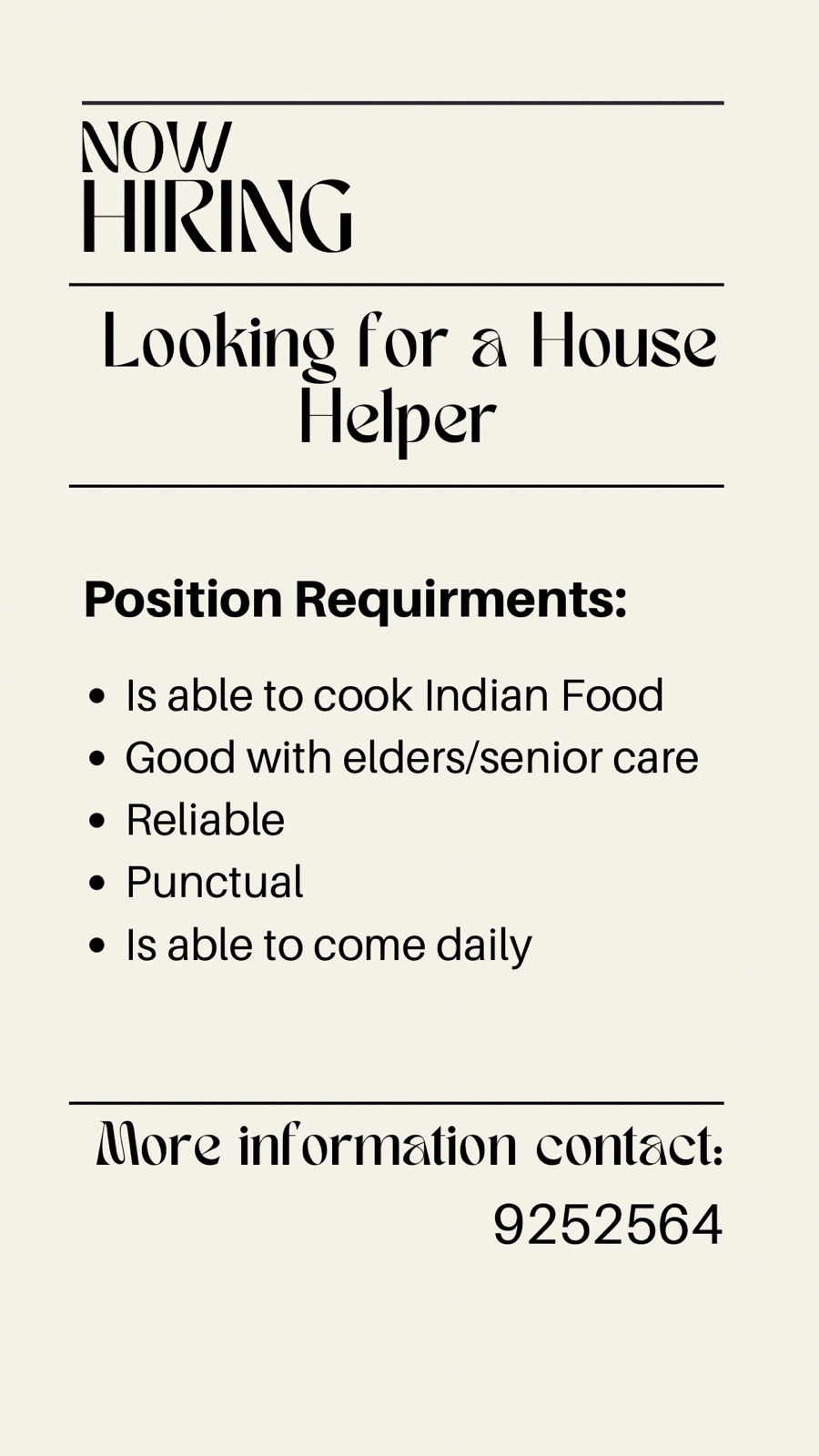 Original job ad