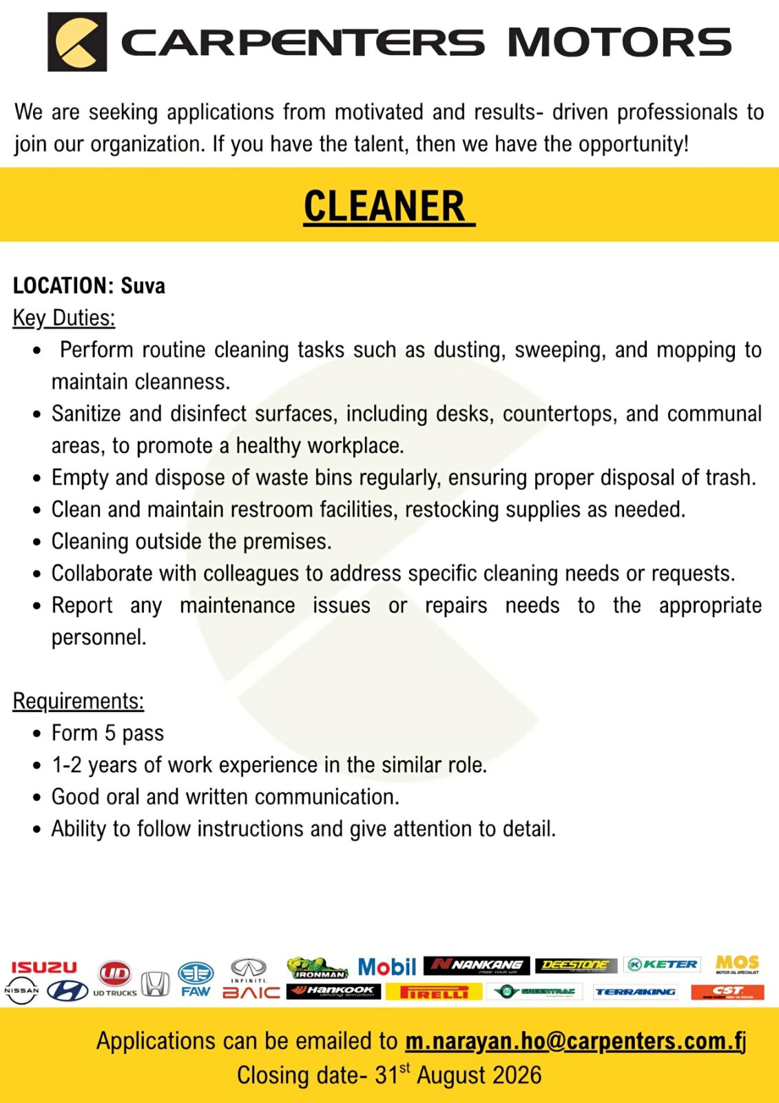Original job ad