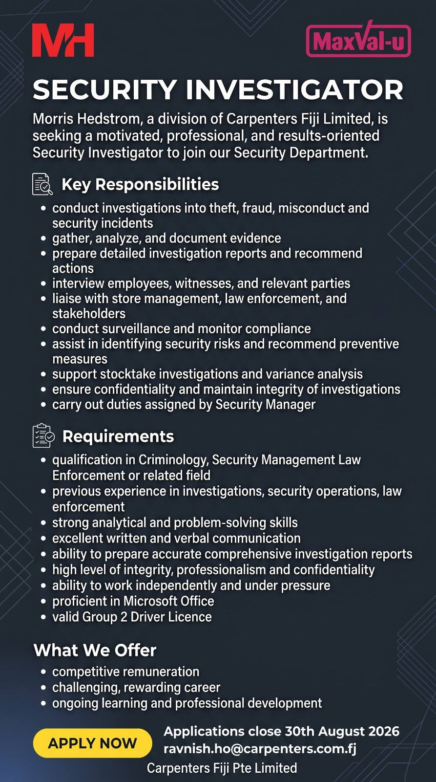 Original job ad